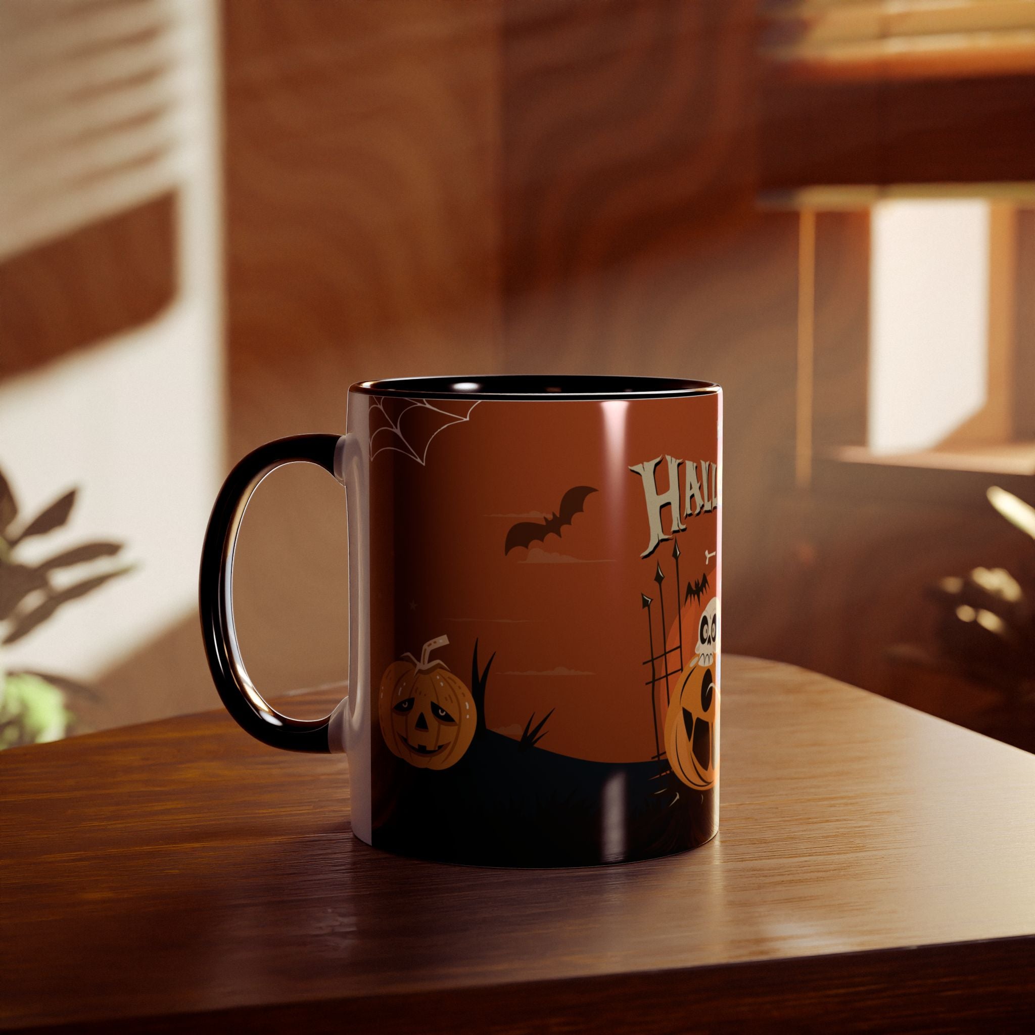 Happy Halloween with Pumpkin | Two-Tone Coffee Mugs